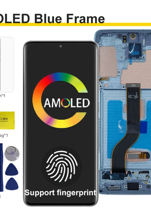 Super Amoled Per Samsung Galaxy S20 Plus G985 G986 Display LCD Touch Screen Digitizer con Cornice Per Samsumg S20 + Sostituzione
