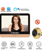 Tuya Smart 2.4G Wifi Peepholes Door Camera For Home 1080P HD Door Eye Viewer Support PIR With Microphone For Home Security