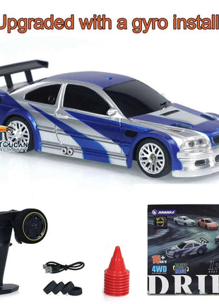 Gifts 1/43 RC Drift Car with Gyro Upgraded Ver 2.4G Remote Control Mini Drift Race Car 4WD Radio Control RC Toys Traffic Cones