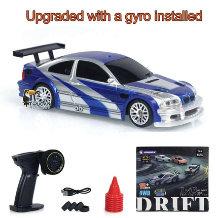 Gifts 1/43 RC Drift Car with Gyro Upgraded Ver 2.4G Remote Control Mini Drift Race Car 4WD Radio Control RC Toys Traffic Cones
