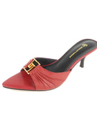 2024 New Women's Summer Pointed Toe Fish Mouth High Heel Slippers Non-slip Outdoor Sexy Slippers GJ Metal Decorative Single Shoes