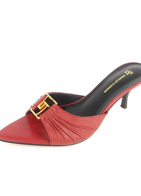 2024 Pantofole da donna nuove estive a punta con bocca di pesce Tacchi alti Pantofole da esterno antiscivolo sexy GJ Scarpe singole decorative in metallo