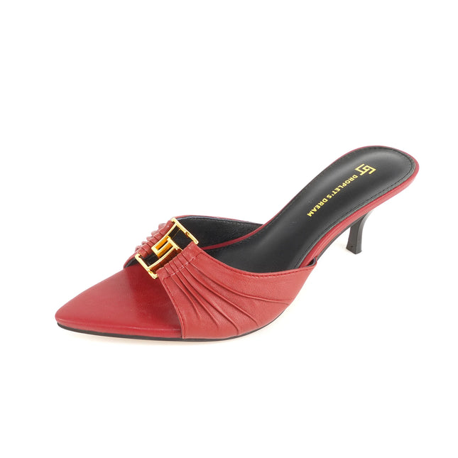 2024 Pantofole da donna nuove estive a punta con bocca di pesce Tacchi alti Pantofole da esterno antiscivolo sexy GJ Scarpe singole decorative in metallo