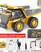 4WD Remote Control Excavator 4x4 Alloy Dump Truck Bulldozer Radio Model RC Car Construction Vehicle Toy Children Kids Gifts