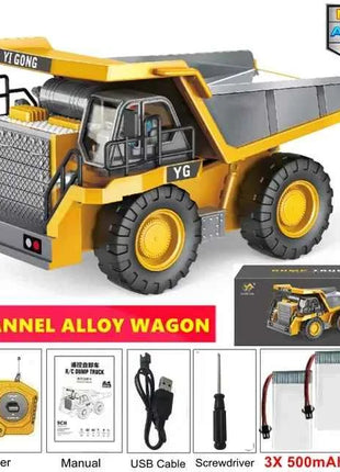 4WD Remote Control Excavator 4x4 Alloy Dump Truck Bulldozer Radio Model RC Car Construction Vehicle Toy Children Kids Gifts