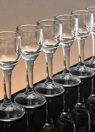 25ml 6PCS Goblet Glass Cup Set Lead-Free Glass Shot Glasses with Stem Liquor Glass Sets for Drinkware Wedding Family Bar Party