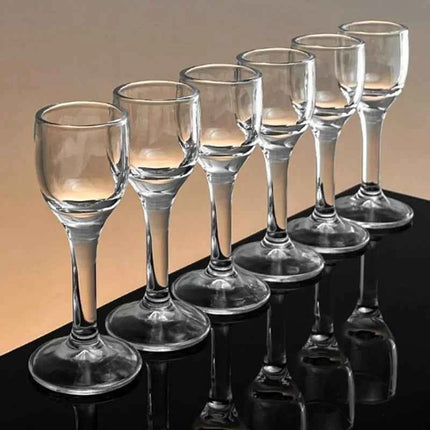 25ml 6PCS Goblet Glass Cup Set Lead-Free Glass Shot Glasses with Stem Liquor Glass Sets for Drinkware Wedding Family Bar Party