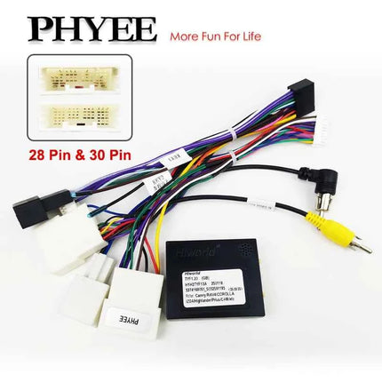[30/28 pin] Cablaggio CAN Bus, supporto per informazioni originali SWC, adattatore Android a 16 pin per Toyota Camry RAV4 Corolla Avalon 2019+