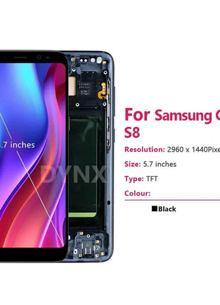 Nuovo S8 LCD di Ricambio Per Samsung Galaxy S8 G950 G950F Display LCD Touch Screen Digitizer Assembly Con Telaio