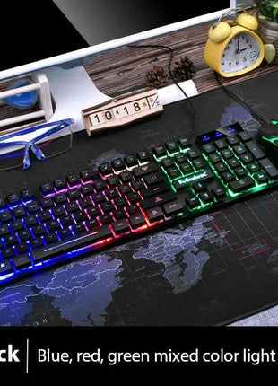 KM320 Keyboard And Mouse Set Waterproof Luminous Game Backlit Keyboard