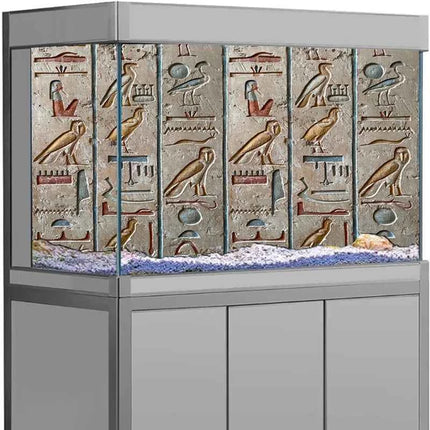 3D Texture Aquarium Background Sticker Egyptian Hieroglyphs Fish Tank Backdrop Rock Cave Decor for Aquarium Decoration