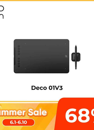 Nuovo XPPen Deco01V3 Tavoletta Grafica Digitale da 10 Pollici, 16384 Livelli di Pressione, 8 Tasti di Scelta Rapida per Android, Windows e Mac