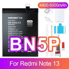 NOHON Battery for Xiaomi Redmi Note 13 12 11 10 Pro 9 8 7 6 5 4 11S 10S 9S Batteries BN5P BN53 BN46 BN45 BN5D BP47 BP4K BM5T