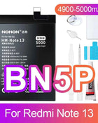 NOHON Battery for Xiaomi Redmi Note 13 12 11 10 Pro 9 8 7 6 5 4 11S 10S 9S Batteries BN5P BN53 BN46 BN45 BN5D BP47 BP4K BM5T