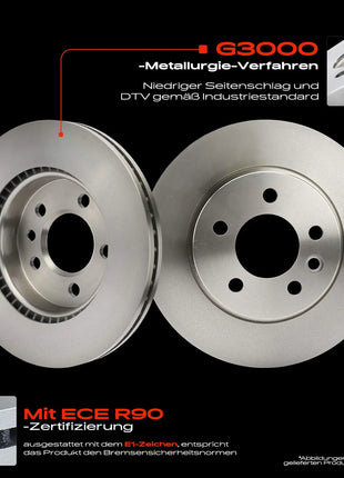 Frankberg 2x Disco Freno Anteriore Sinistro e Destro per VW Amarok Flatbed/Chassis Bj 2011 2H0615301D 2H0615301A