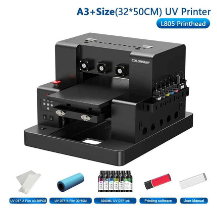 Colorsun UV Printer For Epson L805 Impresora A4 A3 UV Printer Flatbed UV DTF Sticker Printer Machine For Acrylic Bottle Metal