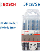 Trapano a torsione esagonale Bosch 4/5/6/6/8mm 5 pezzi per piastrelle in legno/vetro/ceramica/cemento/lega punzonatura 2608900585 accessori per utensili elettrici