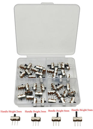 40 Pcs/Box SS12D00 SS12F15 Slide Switch 3Pin 1P2T 2 Position ON-OFF Switch Toggle Switch Handle Length 2MM 3MM 4MM 5MM 6MM