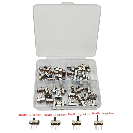 40 Pz/scatola SS12D00 SS12F15 Interruttore A Scorrimento 3Pin 1P2T 2 Posizione On-Off Interruttore Interruttore A Levetta Lunghezza Della Maniglia 2MM 3MM 4MM 5MM 6MM