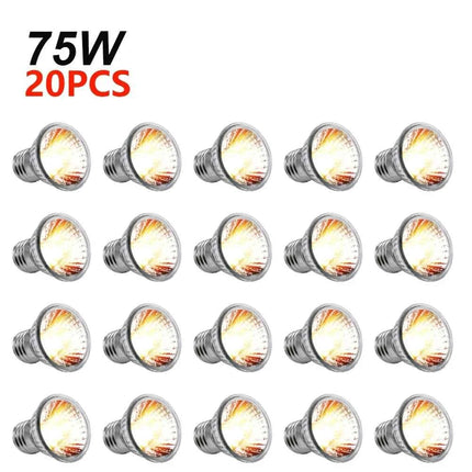 1-20PCS 25/50/75W UVA+UVB Reptile Lamp Bulb Turtle Basking Heating Light UV Light Bulbs Full Spectrum Sunlamp for Amphibians