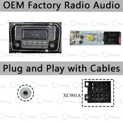 Cornice Radio Android Ownice 9 Pollici Quadlock per Auto, per Jetta 2013-2017, Pannello Stereo 2 DIN con Cablaggio 16PIN e Box Canbus