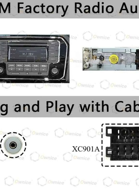Cornice Radio Android Ownice 9 Pollici Quadlock per Auto, per Jetta 2013-2017, Pannello Stereo 2 DIN con Cablaggio 16PIN e Box Canbus