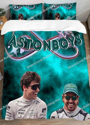 Single Double Large Size Queen Bed Comforter Sets A-Aston Martin Aramco Formula One TeamS Bedding Decorations Quilt Cover Set