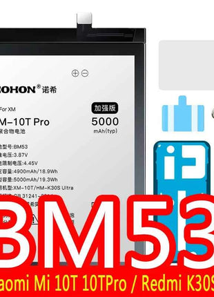 NOHON BM53 BM3L BM4E BM47 Battery For Xiaomi Mi 10T Pro Lite 9T 11T 8 9 10 10S 11 12 12X Max3 Mix 4 2 2S POCO F1 F2 Pro F3 M3 A3
