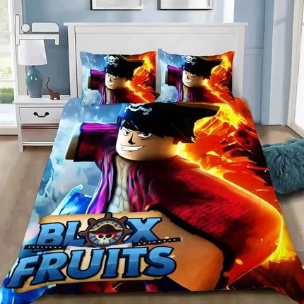 B-Blox F-Fruits Game Bedding Set 3D Cartoon Duvet Cover Set Soft Skin-Friendly Single Double King Size For Kids Birthday Gift