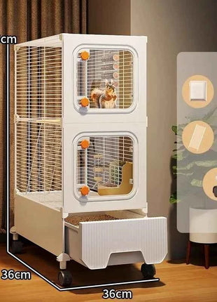 Multi-Level Wire Squirrel Cage, Extra Tall Sugar Glider Habitat, Oversized Chinchilla Villa Cage, Easy-Clean Pet Play House