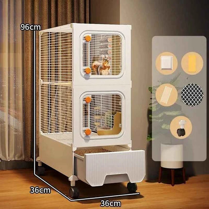Multi-Level Wire Squirrel Cage, Extra Tall Sugar Glider Habitat, Oversized Chinchilla Villa Cage, Easy-Clean Pet Play House
