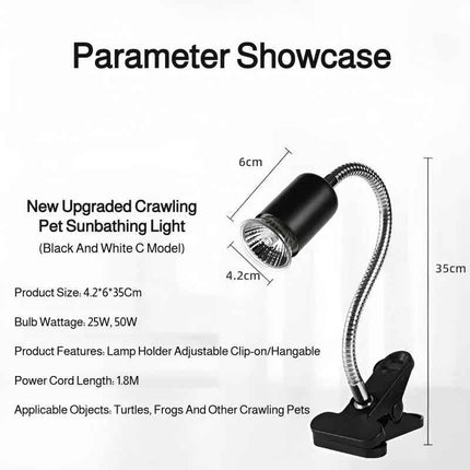 Uva+Uvb 3.0turtle Basking Back Lamp Full Spectrum Climbing Pet Tortoise Solar Heating Lamp Reptile Insul Lamp /US Standard Plug