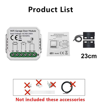 Tuya Mini WiFi Garage Door Opener Smart Life App Remote Voice Control Gate Door Switch module Works with Alice Alexa Google Home