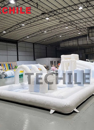 Parco giochi commerciale di moda gonfiabile che rimbalza scivolo d'acqua parco divertimenti percorso ad ostacoli gonfiabile splash pad parco acquatico