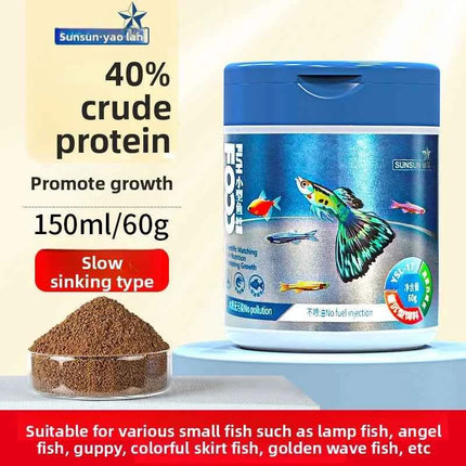 SUNSUN Premium Small Granule Fish Food for Guppies and Tetras, Color Enhancing & Complete Nutrition for Small Tropical Fish