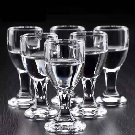 Set Mini Calici Shot 10/15/25ml Trasparenti con Piede Alto per Liquori e Spirits