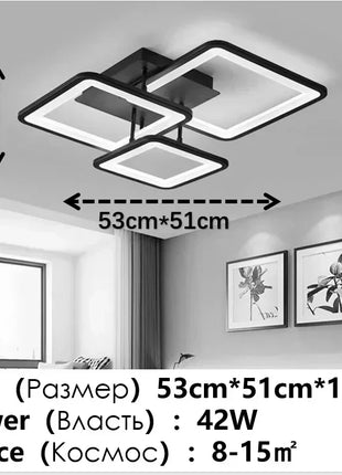 Lampade Moderne per Soggiorno, Lampadario LED Nordico Nero per Camera da Letto e Studio, Illuminazione per Sala da Pranzo, Apparecchi di Illuminazione per Interni