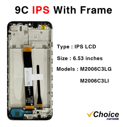9A/9C IPS LCD per Redmi 9A/9C Display Touch Screen Digitizer Parti di Montaggio Per Xiaomi Redmi 9C/9A Con Telaio LCD