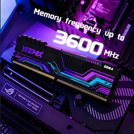Yeemix DDR4 8GB 32GB 16GB 2666MHz 3200MHz 3600MHz Desktop Memory Dimm Heat dissipation XMP overclocking High Compatible RAM