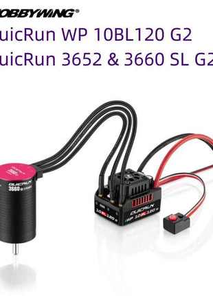 Hobbywing QUIRUN WP 10BL120 G2 Waterproof Brushless Speed Controller ESC and 3652 & 3660 SL G2 Motor for Car Toys 1/10 1/12 RC