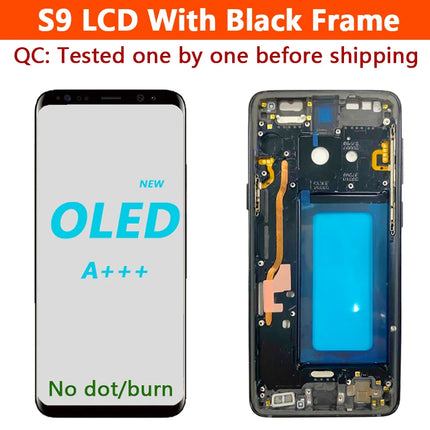 Display AMOLED per SAMSUNG Galaxy S9 G960 Display Touch Screen Digitizer Assembly G960F/DS OLED LCD con sostituzione del telaio