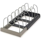 Expandable Stainless Steel Storage Rack Kitchen Cabinet Holder for Pan Pot Lid Cutting Board Drying Cookware Dish Rack Organizer