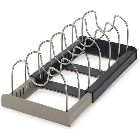 Expandable Stainless Steel Storage Rack Kitchen Cabinet Holder for Pan Pot Lid Cutting Board Drying Cookware Dish Rack Organizer