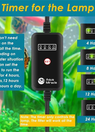 5 in 1 UV Filter for uv Aquarium Sterilization Fish Tank Pump Filter 800L/H Smart Timing Control Sterilization Lamp Pumps