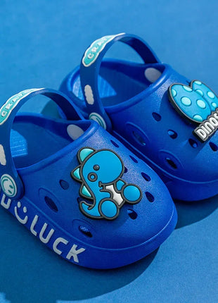 Bambino Kawaii Blu Cartone Animato Zoccoli Scarpe Estate Bambini Adorabile Dinosauro All'aperto Ragazzi Carini Sandalo Leggero Traspirante Scarpe Da Giardino Casual