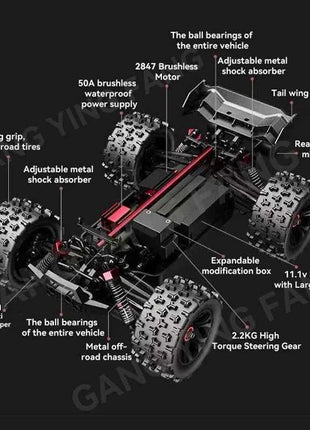 RC Car Brushless 4WD 9522PRO 85KM/H High Speed  Off-Road Drift Remote Control Car 1:16 Professional Racing Cars 9522 50KM/H