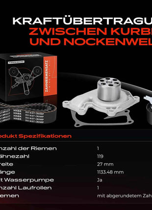 Kit Cinghia di Distribuzione Frankberg 1x con Pompa Acqua per Mercedes-Benz W176 W177 W415 Nissan F15 7883-13260 KP15678XS 783-13321
