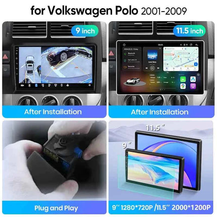 Junsun AI Voice Wireless CarPlay Android Auto Radio for Volkswagen Polo Mk4 IV 2001-2009 Car Multimedia GPS BT FM 2din autoradio