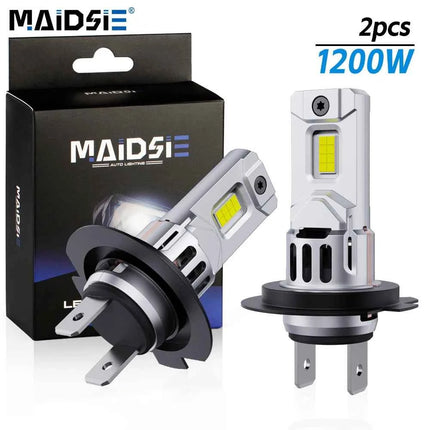 MAIDSIE H7 LED Headlight Bulb Mini Wireless 1200W 220000LM 6500K CSP for Car Headlamp Auto Diode Lamps Turbo Led 12V Automobile