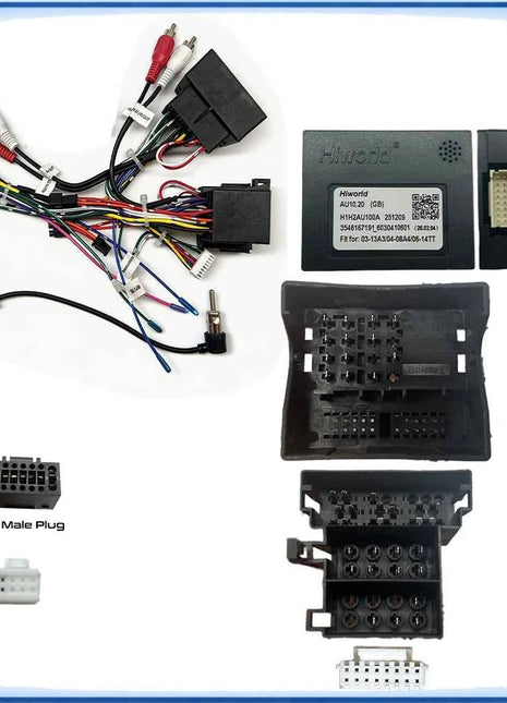 Cablaggio Radio Auto Quadlock ISO a 16 Pin con Decoder CANBUS AU10.20 per Amplificatore Audi A3 8P A4 B6 B7 TT 8J